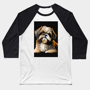 Super Cute Shih Tzu Portrait Baseball T-Shirt